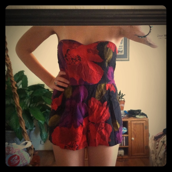Lush Dresses & Skirts - Lush Red/Purple Flower Romper.