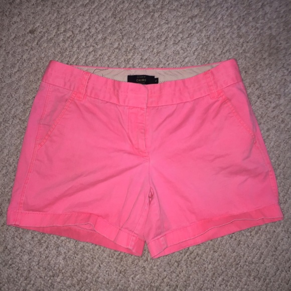 J Crew neon pink chino shorts