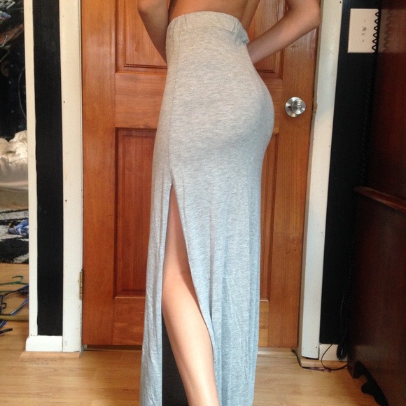 Grey Highwasted Maxi skirt