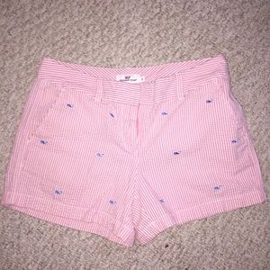 Vineyard Vines pink seersucker whale shorts