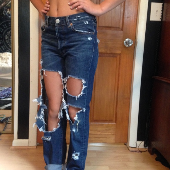 Distressed/Ripped High wasted boyfriend Jeans