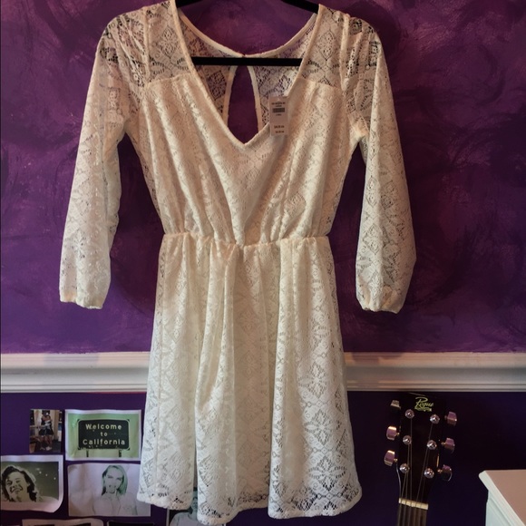 Hollister white lace dress