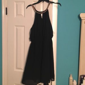 Little black dress w/ gold collar !