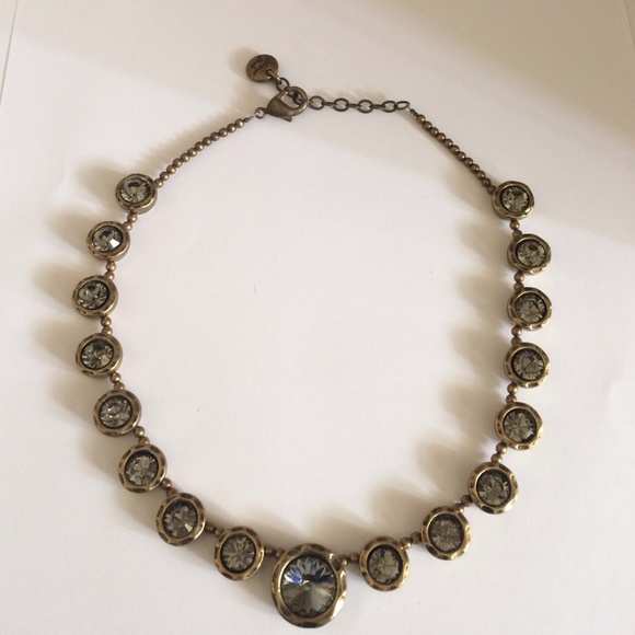 Brass and Crystal Short Necklace