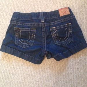 True religion denim shorts