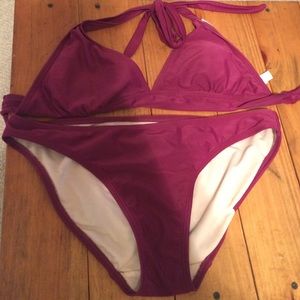 Maroon two piece bikini set