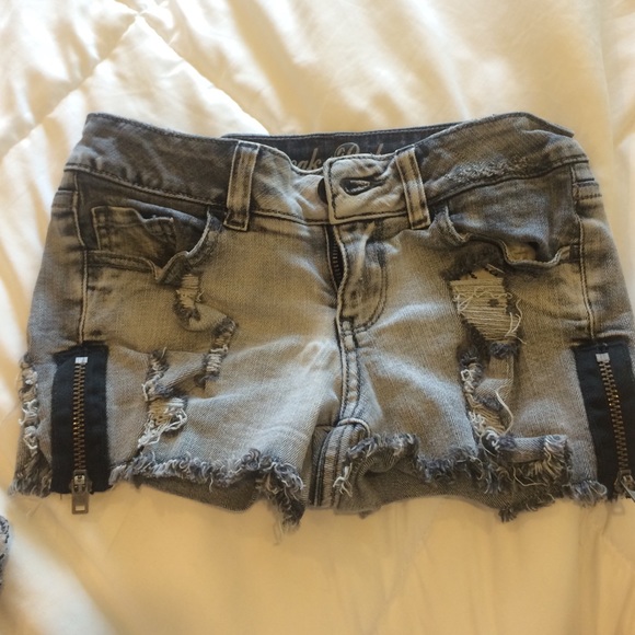 Black washed out shorts