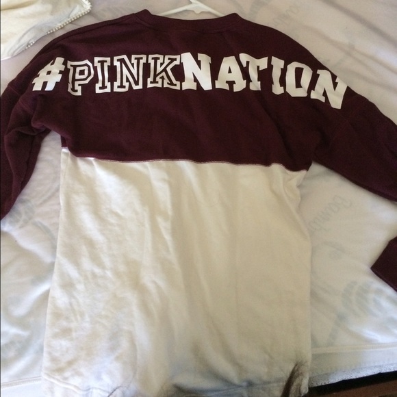 Victoria Secret Maroon Varsity Crew XS!