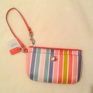 colorful coach wristlet. New with tags