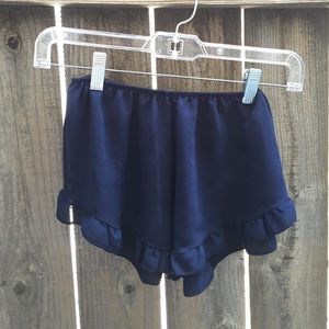 sold on Ⓜ️ Brandy melville Navy Ruffled Shorts