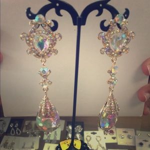 AB stone pageant earrings