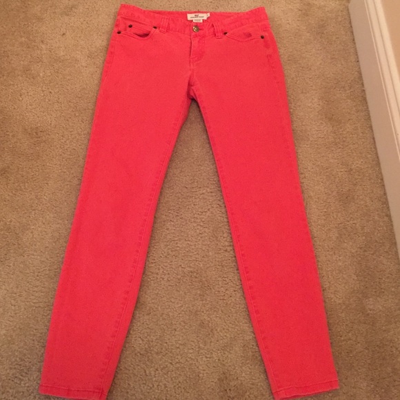 Colored denim ankle jeans