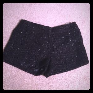 Black Sparkly Fall Shorts