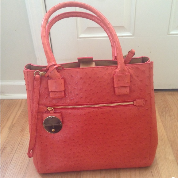 Orange Ostrich tote by Marc Jacobs. - Picture 2 of 4