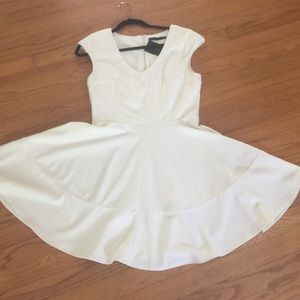 Off white fit n' flare dress