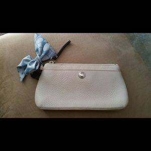 Coach White Leather Makeup Case