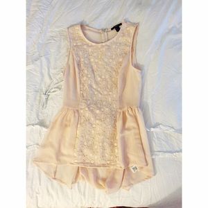 Light Pink Lacey Peplum Shirt