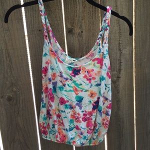 LA hearts floral top