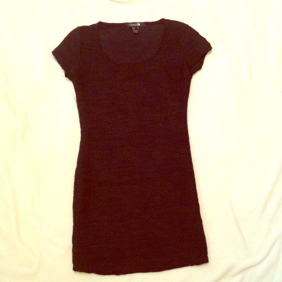 Black bodycon textured dress - Picture 1 of 2