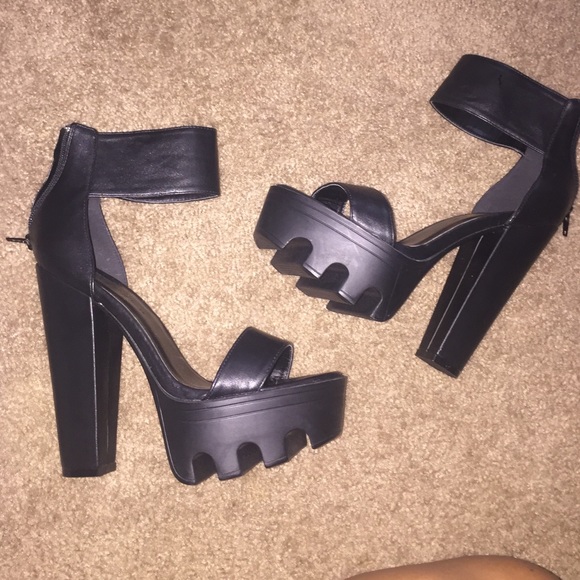 Black platform heels