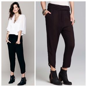 Free People Black Cross Front Harem Pants