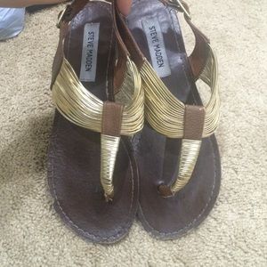 Steve Madden gold and brown sandals