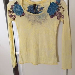 Free people three quarter sleeve shirt