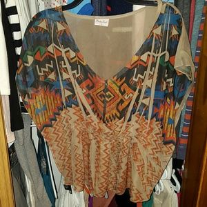 Tribal print top