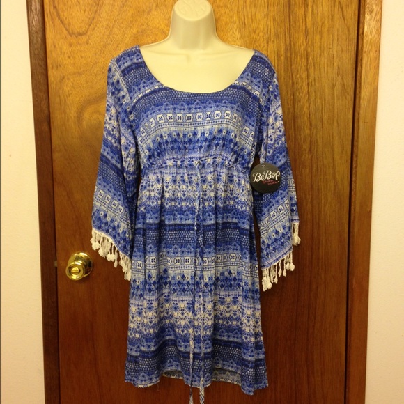 BE BOP BLUE PRINT DRESS - Picture 2 of 4