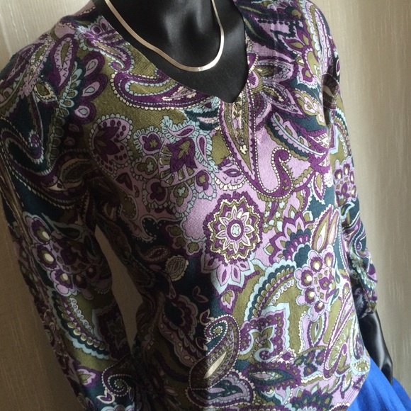 Talbots Paisley Merino Sweater