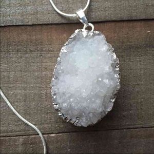 Druzy Quartz Pendant Necklace