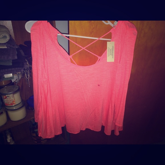 Coral top with braided back cut out