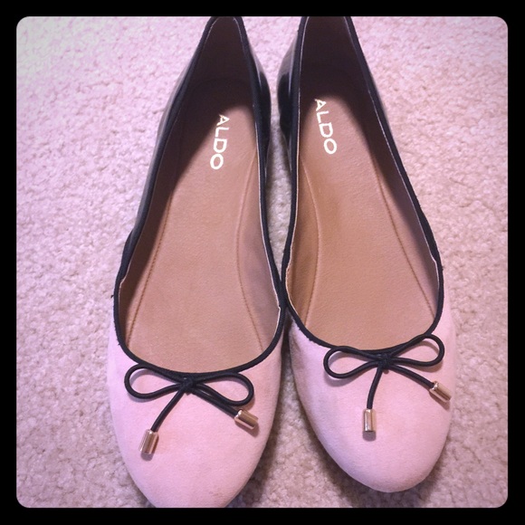 Nude and Black Aldo Flats