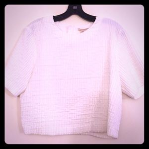 H&M white cropped top with back zipper