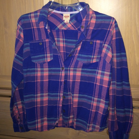 Blue/pink plaid flannel