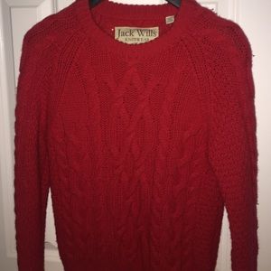 Jack Wills red cable knit sweater