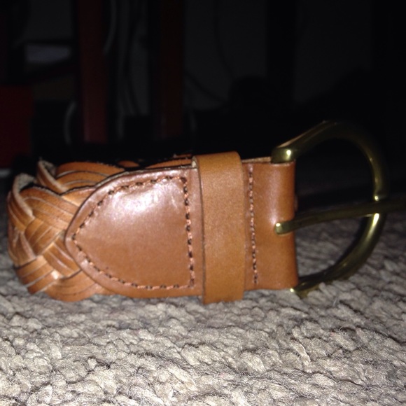 Brown braided belt