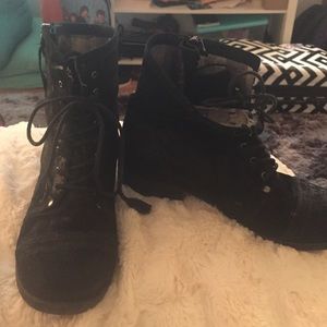 Black combat boots