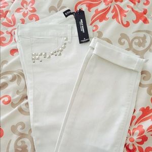 NWT express "Stella" ankle skinny white jeans