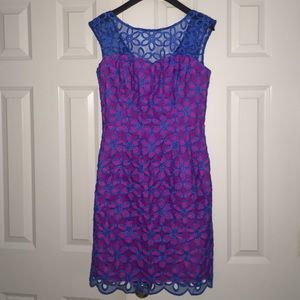 Lilly Pulitzer blue and magenta dress
