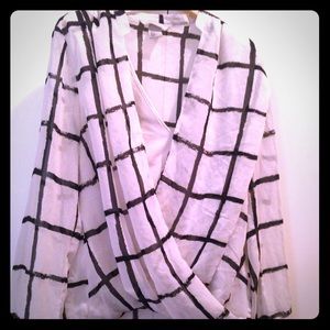 Hm sheer shirt black and white