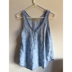Anthropologie denim printed tank