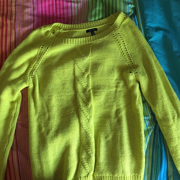 green knit sweater