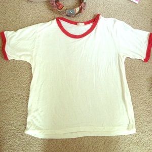 John Galt White and red tshirt