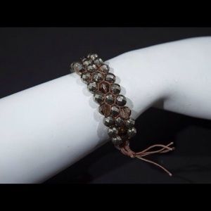 Chan Luu pyrite beaded bracelet in silver