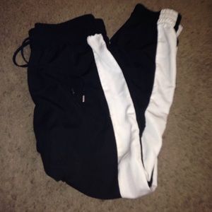 Black and White joggers NWOT