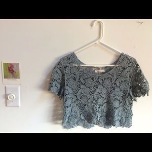 Lace short sleeve pullover
