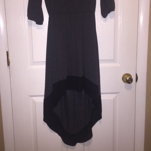 Gray and black high low dress - Picture 2 of 3