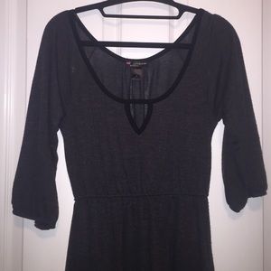 Gray and black high low dress