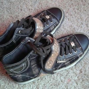 Brown and Gold Dereon shoes